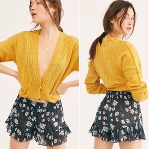 Free People One Namaste Floral Ruffle Sleep Shorts Size Small